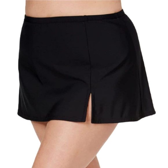 Swim Solutions Womens Plus Full Bottom Coverage Swim Skirt Black Size 20W NWT